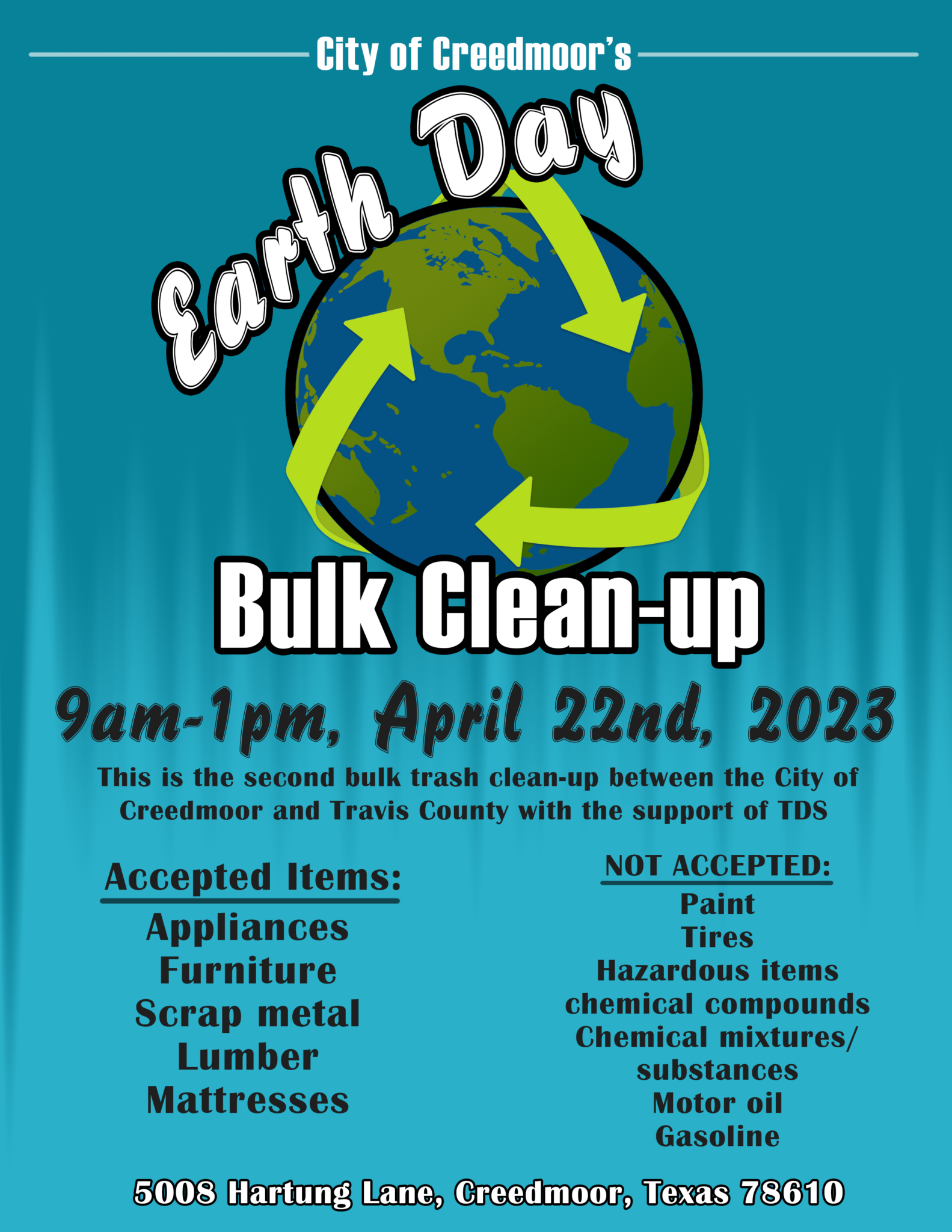 BULK CLEAN UP APRIL 22, 2023 - Welcome to Creedmoor, Texas